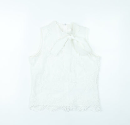 Womens UK Size S Flamant Rose White Camisole Blouse
