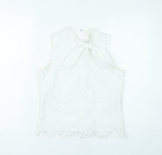 Womens UK Size S Flamant Rose White Camisole Blouse