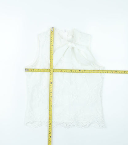 Womens UK Size S Flamant Rose White Camisole Blouse