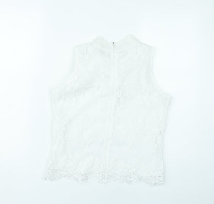 Womens UK Size S Flamant Rose White Camisole Blouse