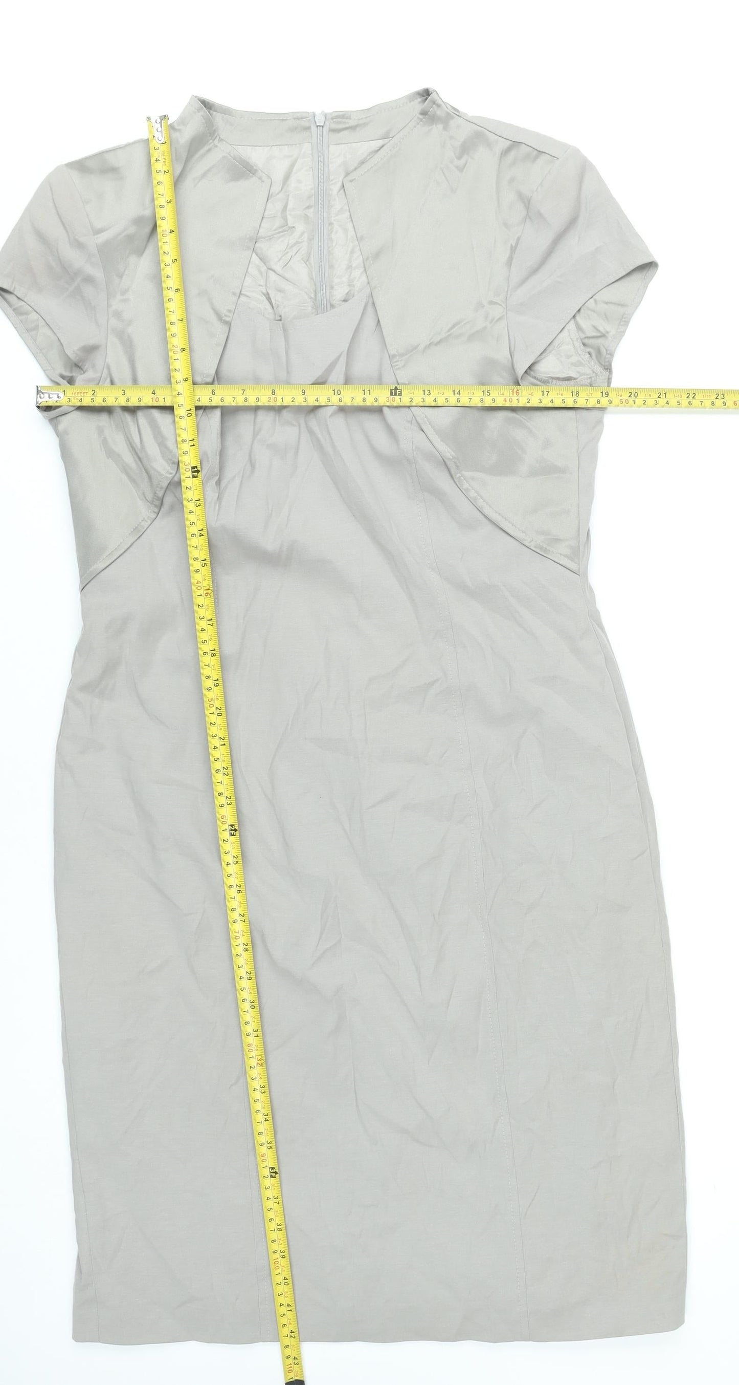 Singh Madan Womens Beige Size 18 Sheath Workwear Dress