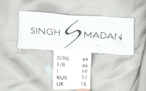 Singh Madan Womens Beige Size 18 Sheath Workwear Dress
