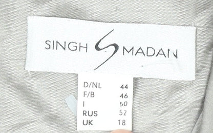 Singh Madan Womens Beige Size 18 Sheath Workwear Dress
