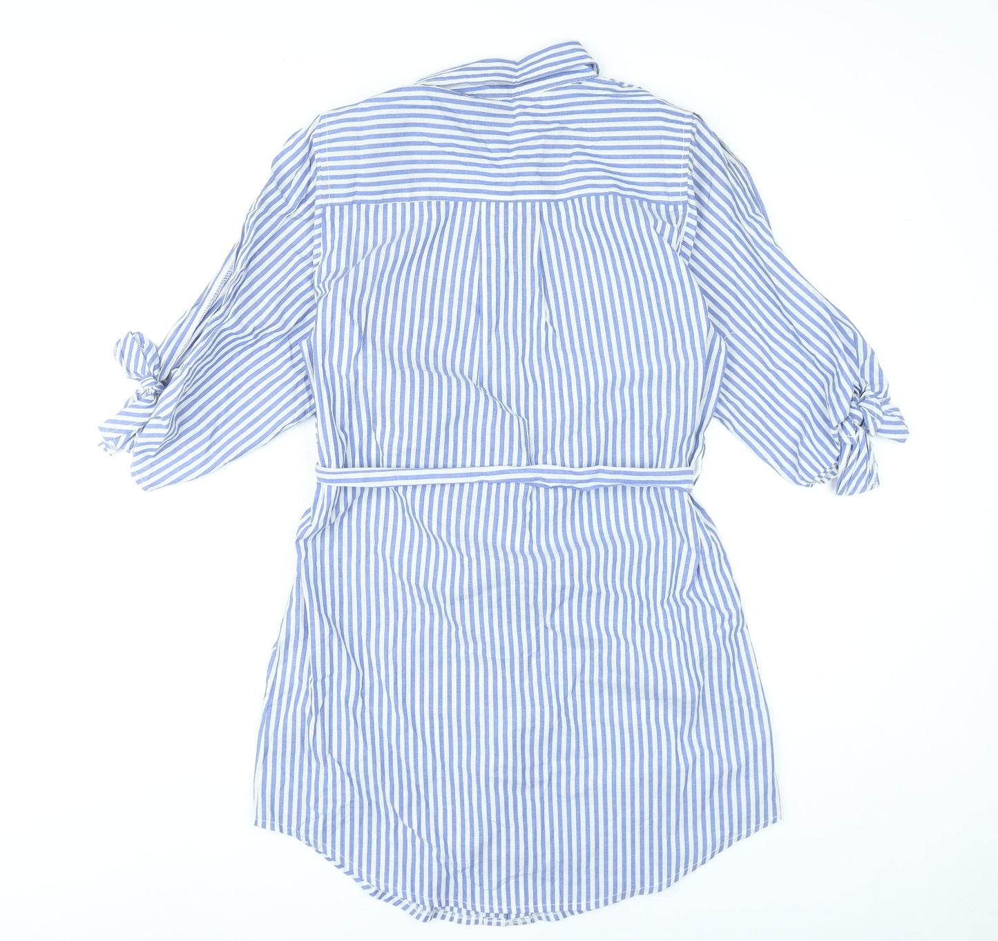 Izabel London Women’s Blue Striped Shirt Dress Size 12 Cotton