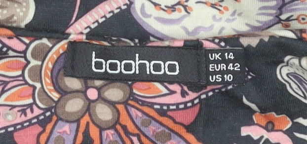 Boohoo Womens Multicoloured Floral Playsuit Size 14 Summer Casual