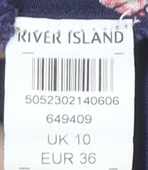 River Island Womens Blue Geometric Playsuit UK 10 Viscose Summer