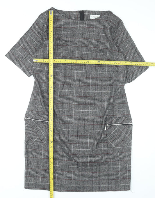 Apricot Women’s Grey Check Shift Dress UK 12 Workwear Business