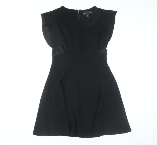 Mela London Women’s Black Size 8 Fit & Flare Knee Length Dress