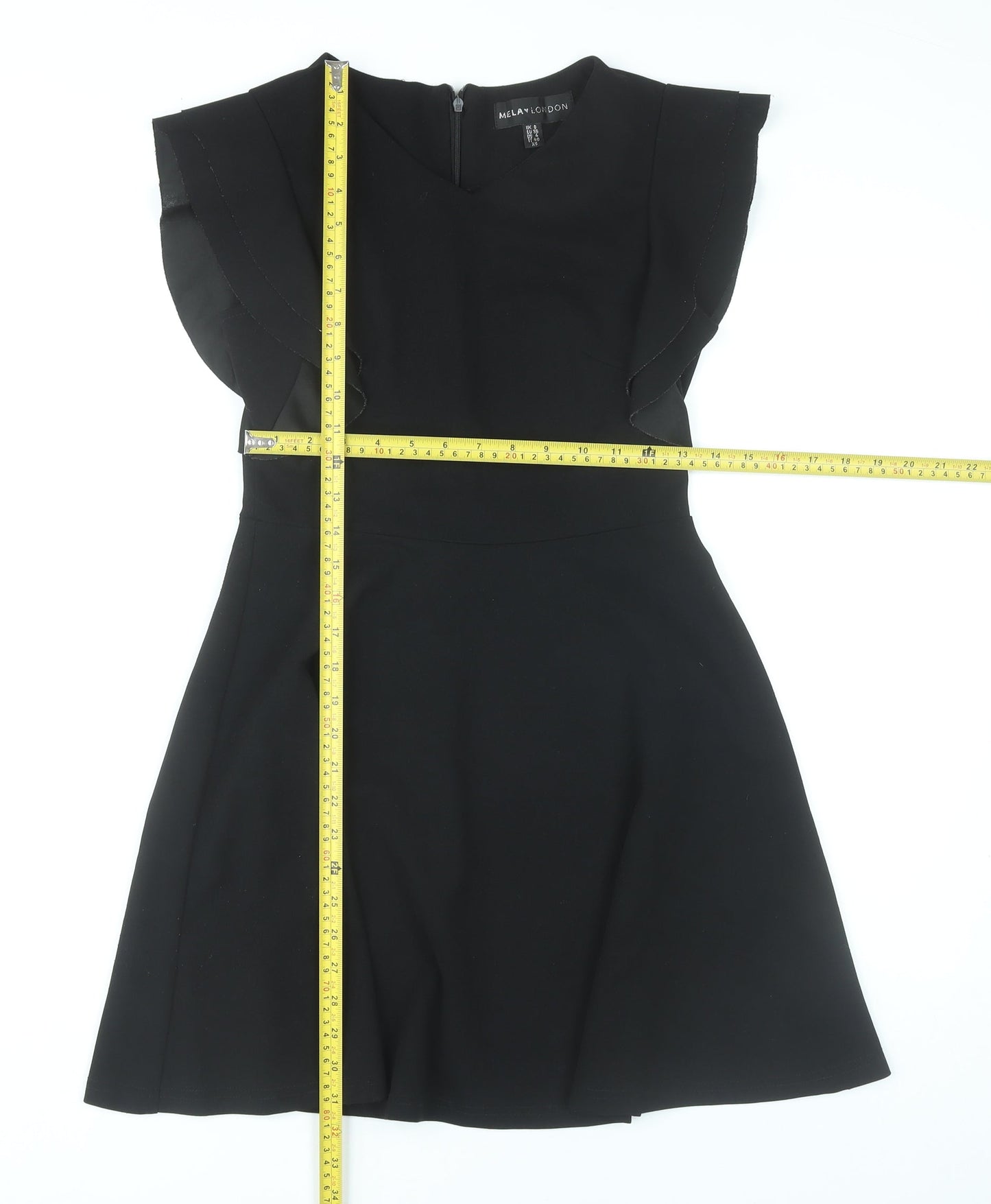 Mela London Women’s Black Size 8 Fit & Flare Knee Length Dress