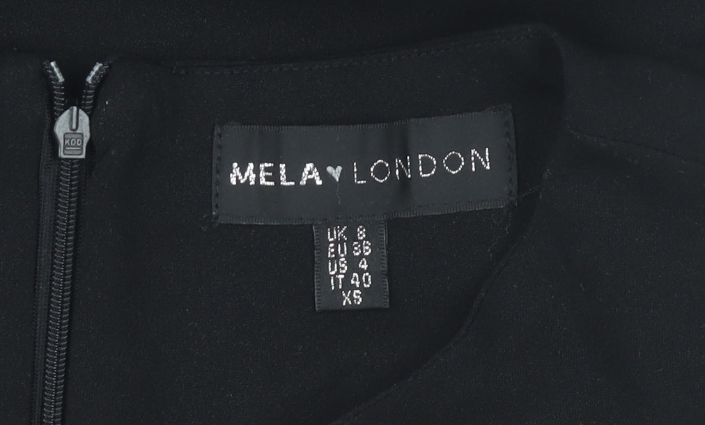 Mela London Women’s Black Size 8 Fit & Flare Knee Length Dress