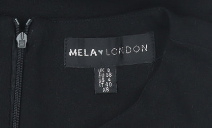 Mela London Women’s Black Size 8 Fit & Flare Knee Length Dress