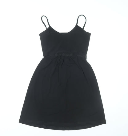 Monsoon Women’s Black L Slip Dress V-Neck Classic Knee Length
