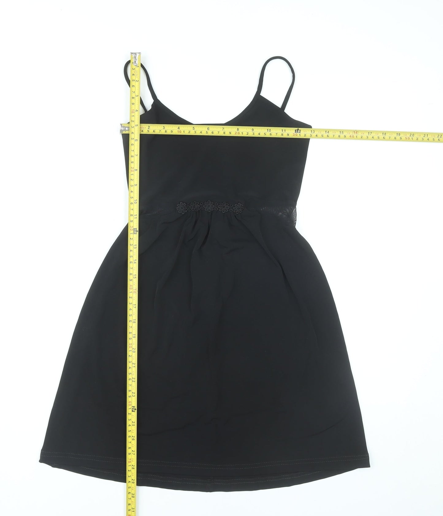Monsoon Women’s Black L Slip Dress V-Neck Classic Knee Length