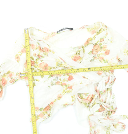 Womens UK Size S Zara Multicoloured Wrap Blouse