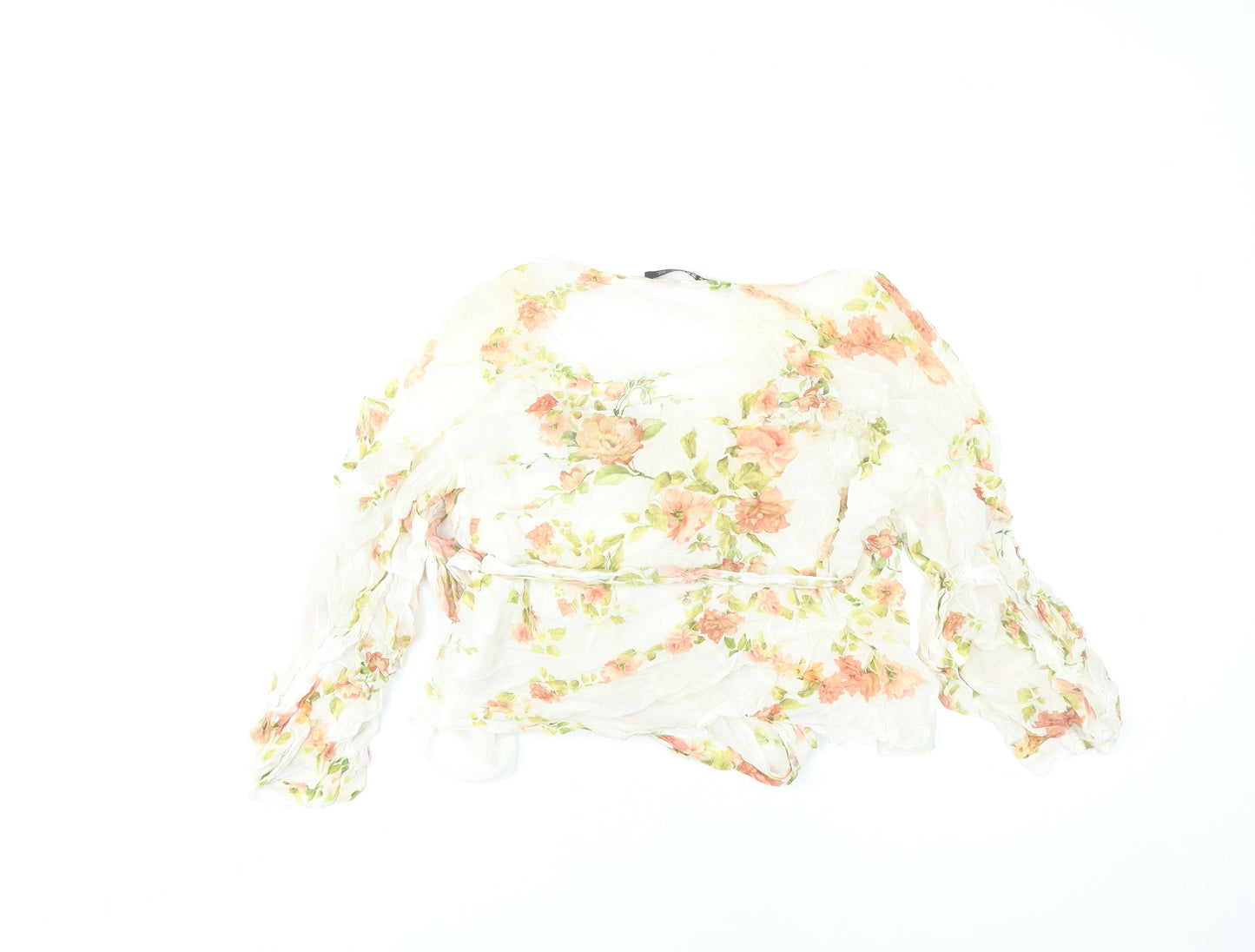 Womens UK Size S Zara Multicoloured Wrap Blouse