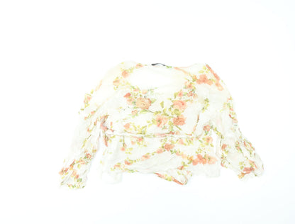 Womens UK Size S Zara Multicoloured Wrap Blouse
