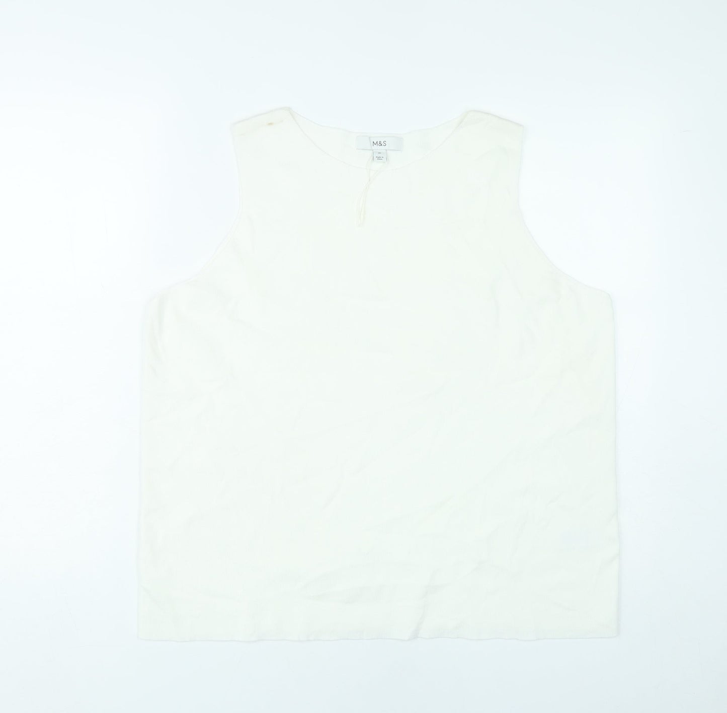 Womens UK Size 20 Marks and Spencer White Basic Tank