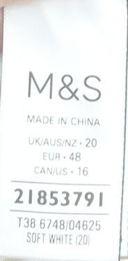 Womens UK Size 20 Marks and Spencer White Basic Tank