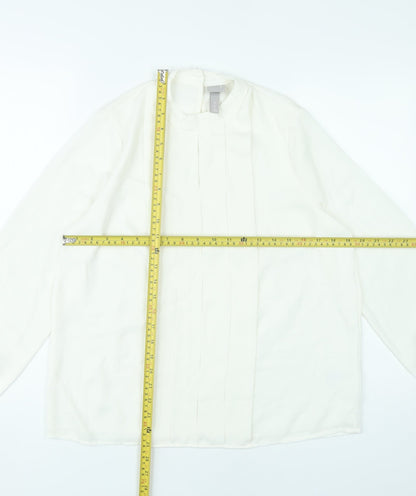 Womens UK Size M H&M Ivory Basic Blouse