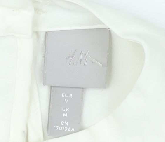 Womens UK Size M H&M Ivory Basic Blouse