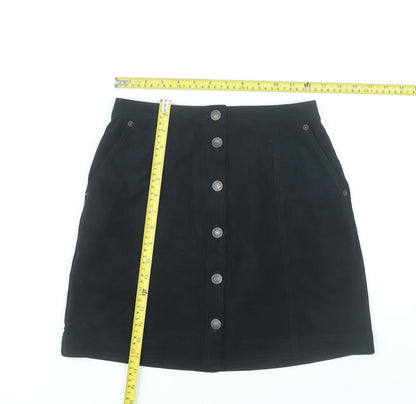 Abercrombie & Fitch Womens Black Mini Skirt XS High Rise Button Front