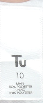 Tu Womens Black Floral A-Line Dress Size 10 Knee Length Short Sleeve