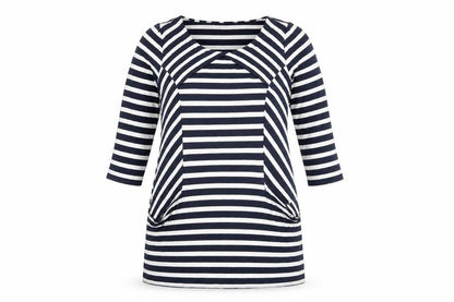 Wallis Women’s Blue White Striped Shift Dress Size 8 Stretch Jersey