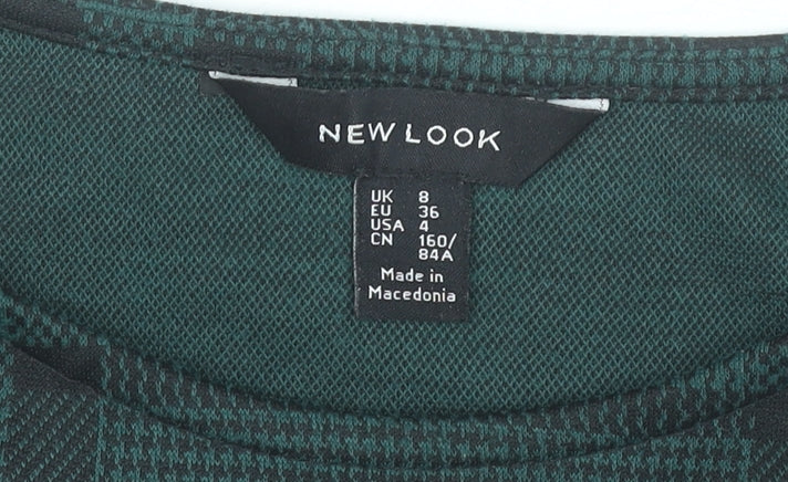 New Look Women’s Green Plaid Ruffle Sleeve Blouse UK 8