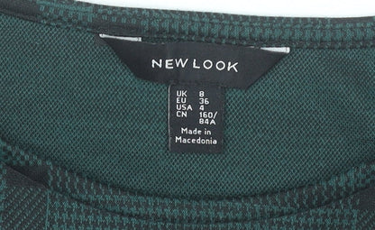 New Look Women’s Green Plaid Ruffle Sleeve Blouse UK 8