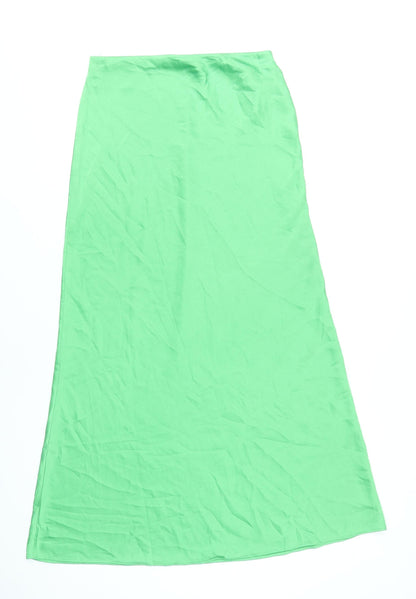 MNG Women’s Green A-Line Long Skirt Size S Polyester Casual