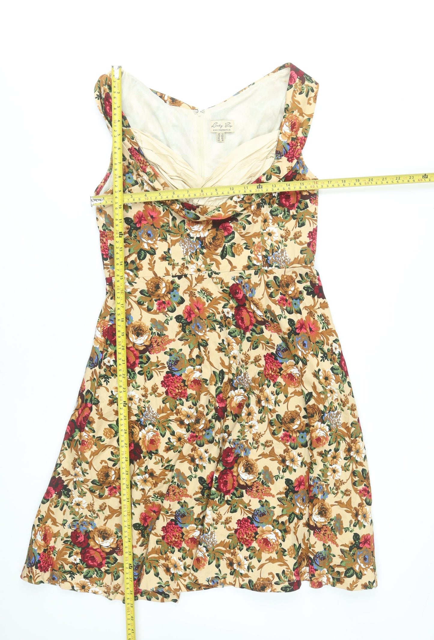 Lindy Bop Women’s Multicoloured Floral Fit & Flare Dress UK 12