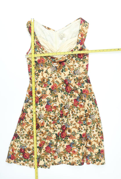 Lindy Bop Women’s Multicoloured Floral Fit & Flare Dress UK 12