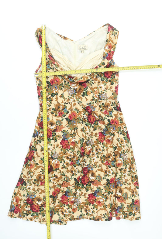 Lindy Bop Women’s Multicoloured Floral Fit & Flare Dress UK 12