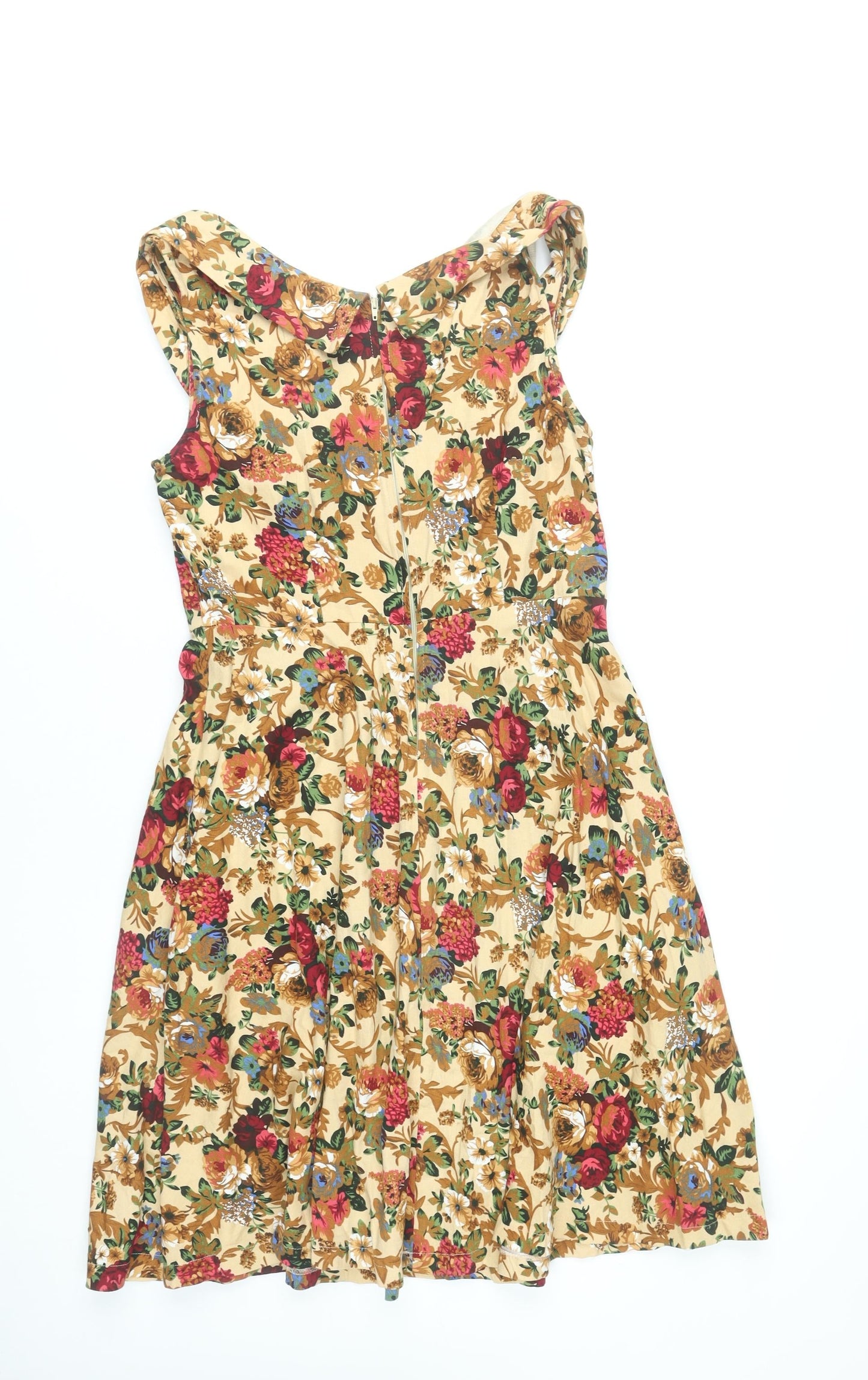 Lindy Bop Women’s Multicoloured Floral Fit & Flare Dress UK 12