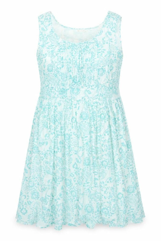 Rare Earth Women Blue Floral A-Line Summer Dress Size 18