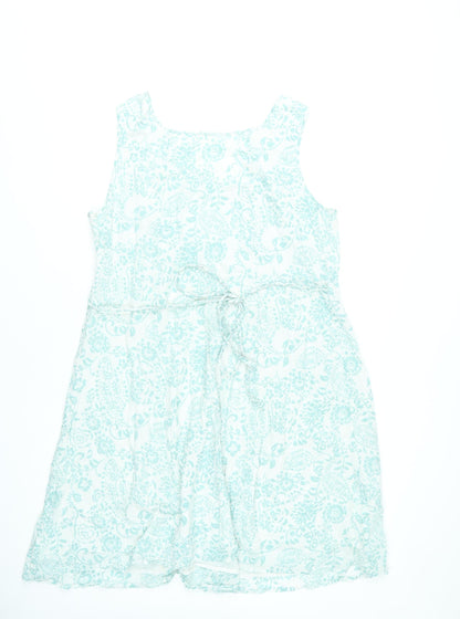 Rare Earth Women Blue Floral A-Line Summer Dress Size 18