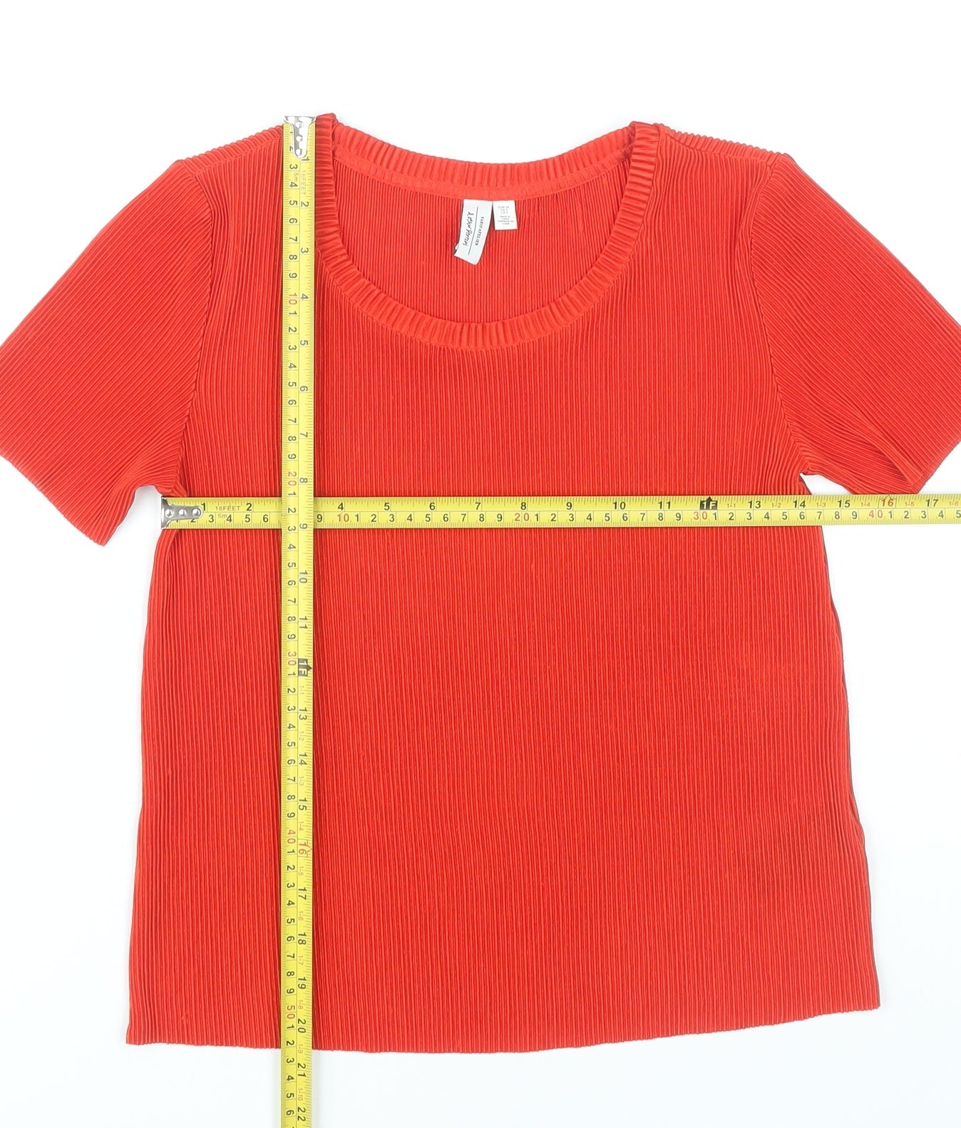 & Other Stories Women Red Size 6 Short Sleeve Scoop Neck T-Shirt