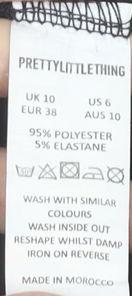 PrettyLittleThing Women Black Bodysuit UK 10 Slim Fit Scoop Neck