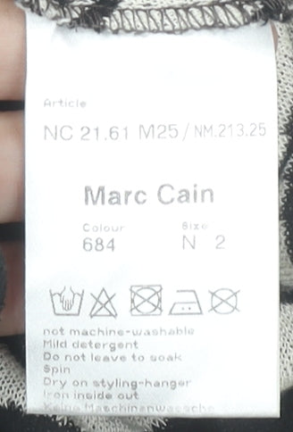 Marc Cain Women’s Black Grey White Zebra Bodycon Dress Size 10