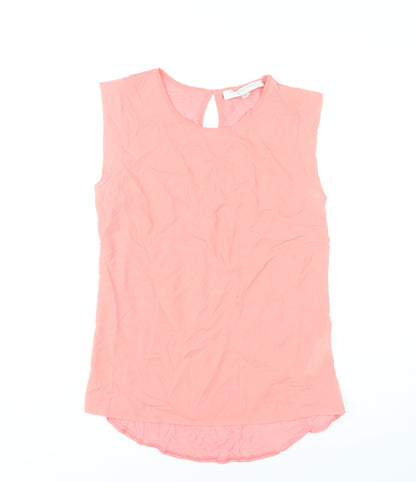 French Connection Women’s Pink Blouse Sleeveless Round Neck Size S