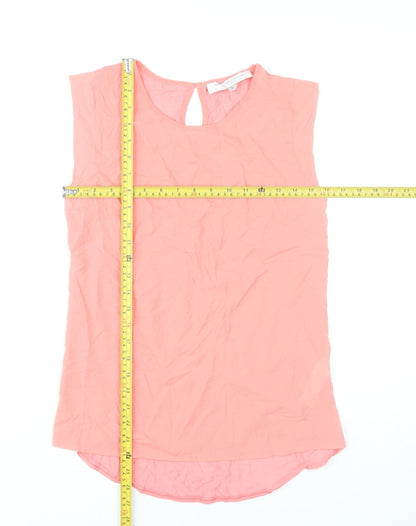 French Connection Women’s Pink Blouse Sleeveless Round Neck Size S