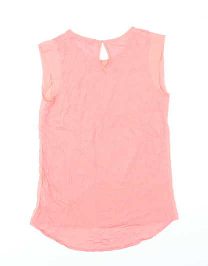 French Connection Women’s Pink Blouse Sleeveless Round Neck Size S
