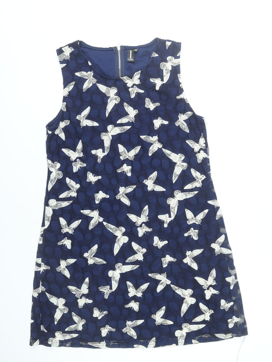 Izabel London Women’s Blue Butterfly Print Shift Dress Size 14