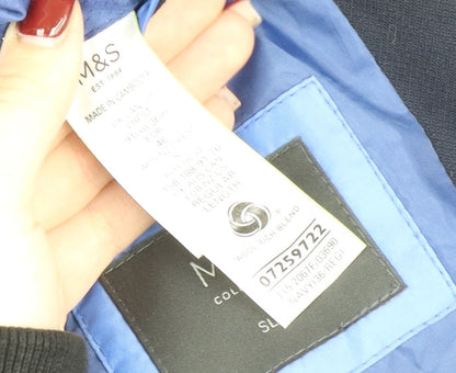 Marks and Spencer Men's Blue Slim Fit 36R Suit Jacket Wool Blend
