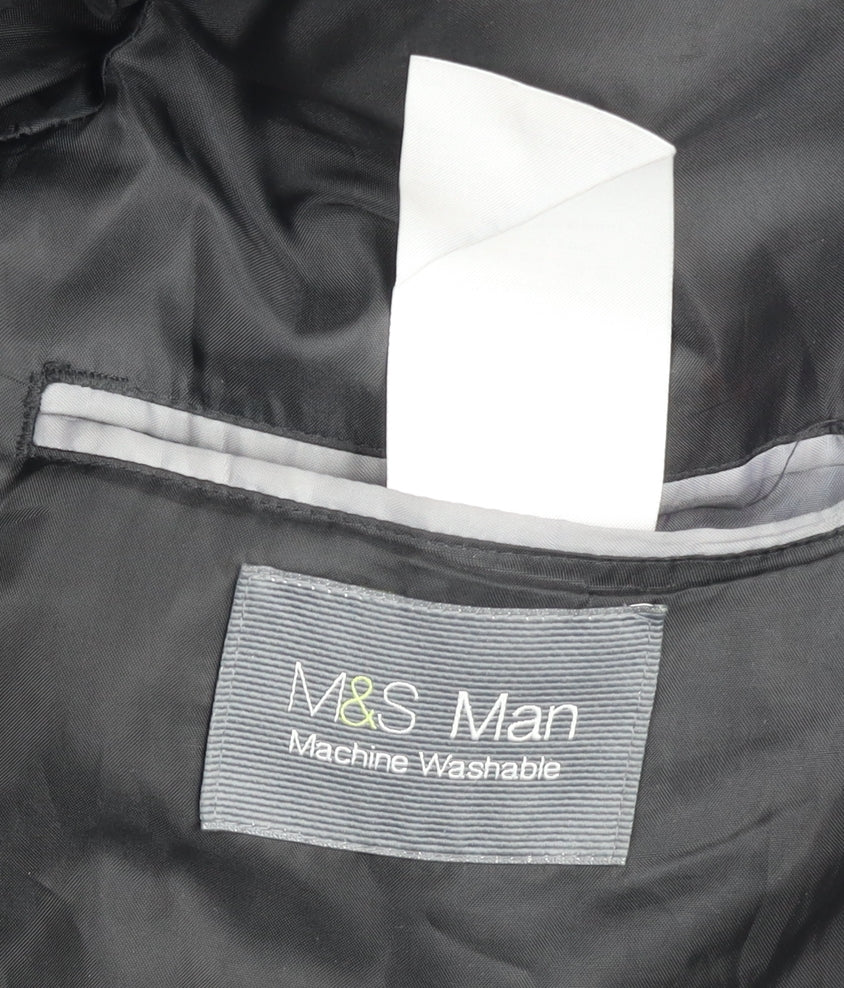 Marks and Spencer Men's Grey 42L Suit Jacket Single Breasted