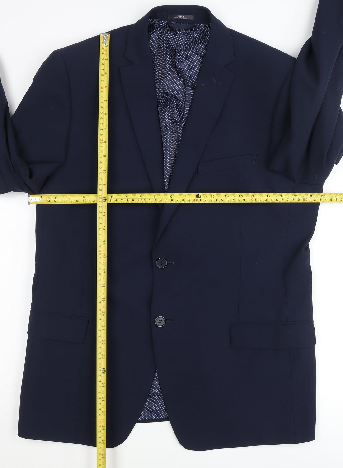 Marks and Spencer Men's Blue Slim Fit Blazer Jacket 42 Chest XL