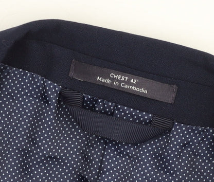 Marks and Spencer Men's Blue Slim Fit Blazer Jacket 42 Chest XL
