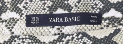 Womens UK Size XS Zara Basic A-Line Knit Skirt