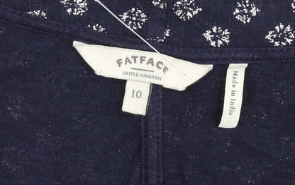 Womens UK Size 10 FatFace Blue Cardigan Jumper