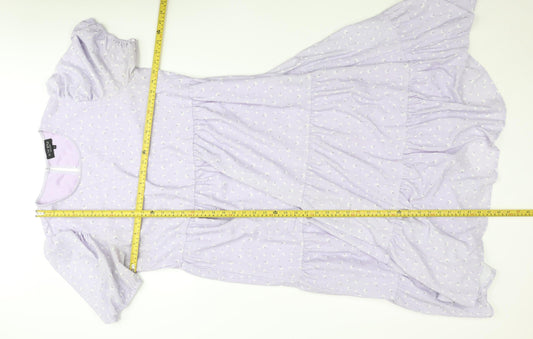 In The Style Women’s Purple Floral Midi Skater Dress Size 14